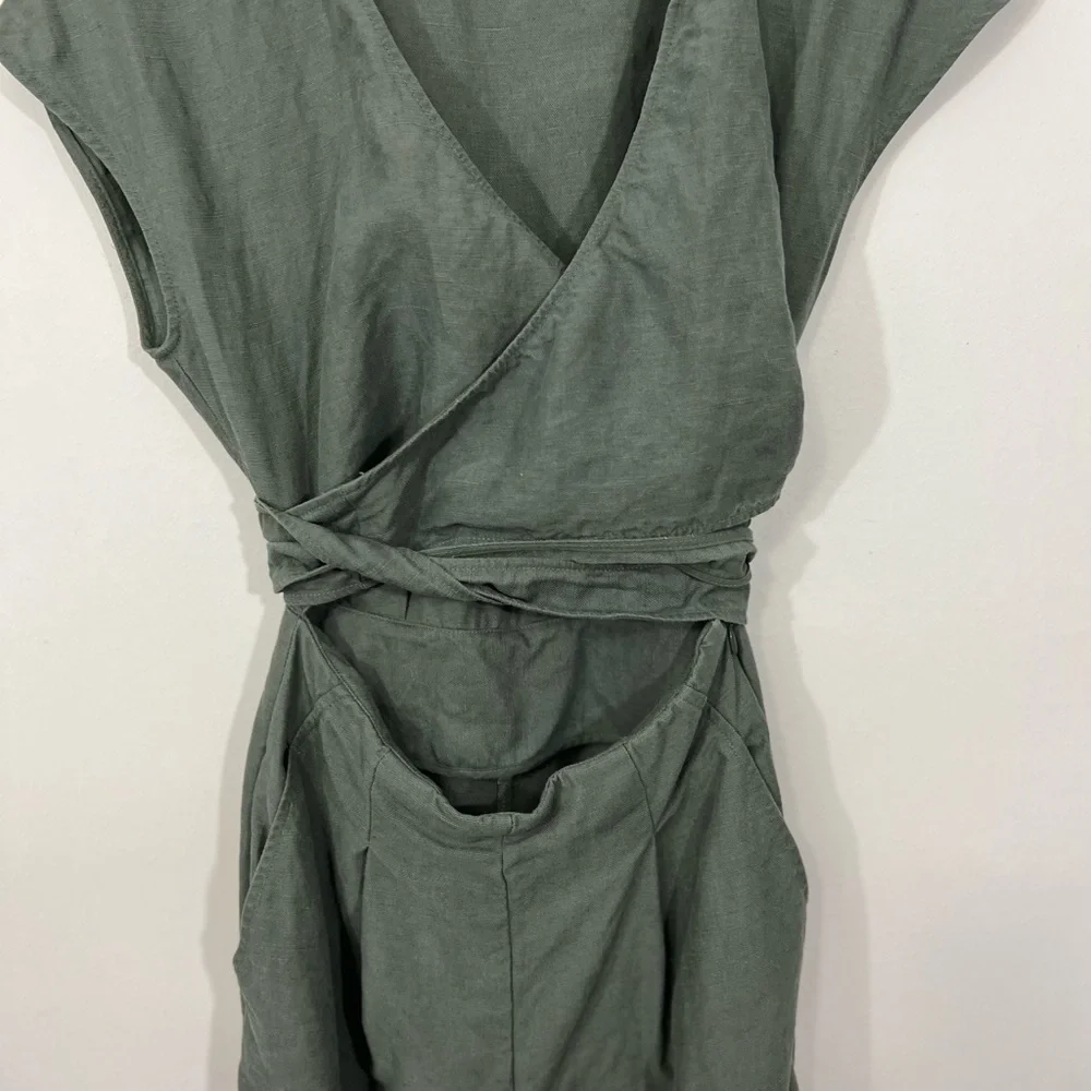 Aritzia Wilfred Brax Wrap Tie Back Jumpsuit Green Size 2